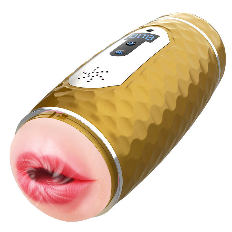 Vibrating Pocket Pussy With Screen Display Counting Heating Blowjob-4