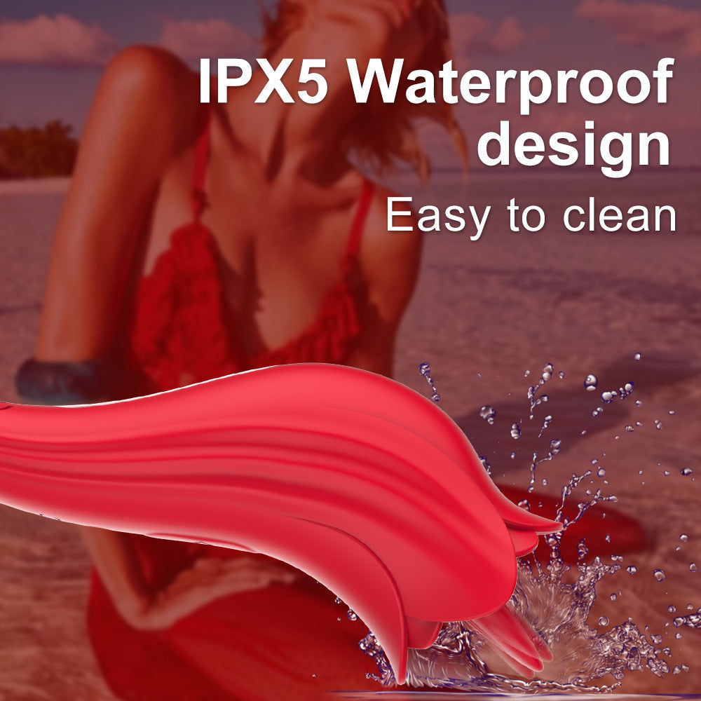 Rose Shaped Vibrating Tongue 5 Frequency Massage Rose Vibrator