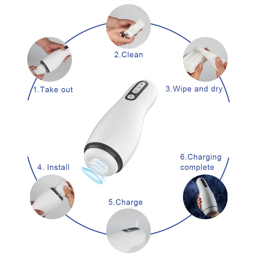 Multifunctional Fully Automatic Masturbation Cup Smart Heating Blowjob