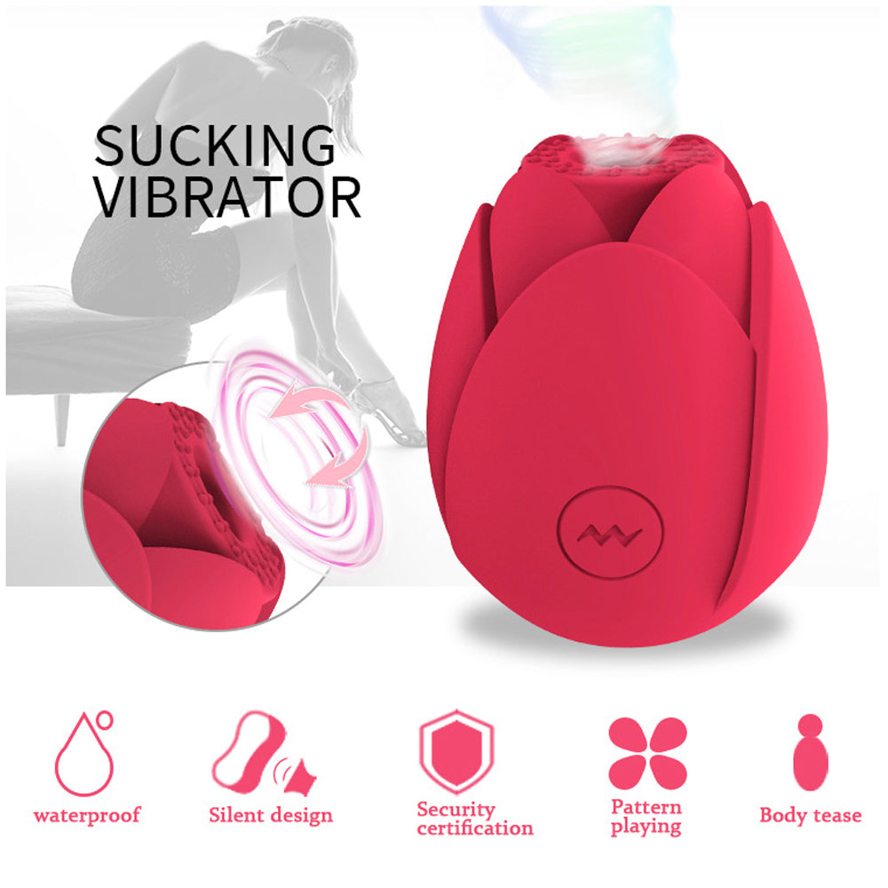 Rose Vibrator 10 Gears Sucking Waterproof Magnetic Charging
