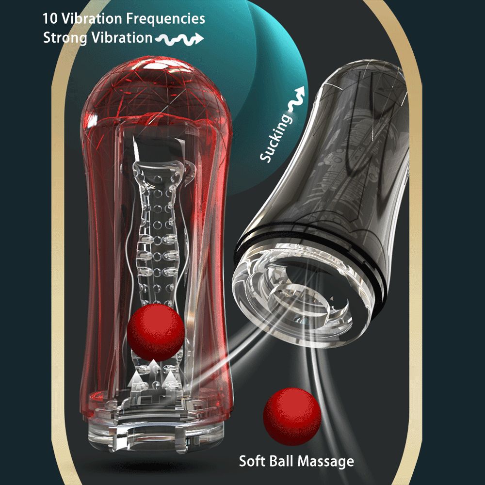 SEDUCEI Masturbation Cup Vibrating Suction Transparent Blowjob Toy-12