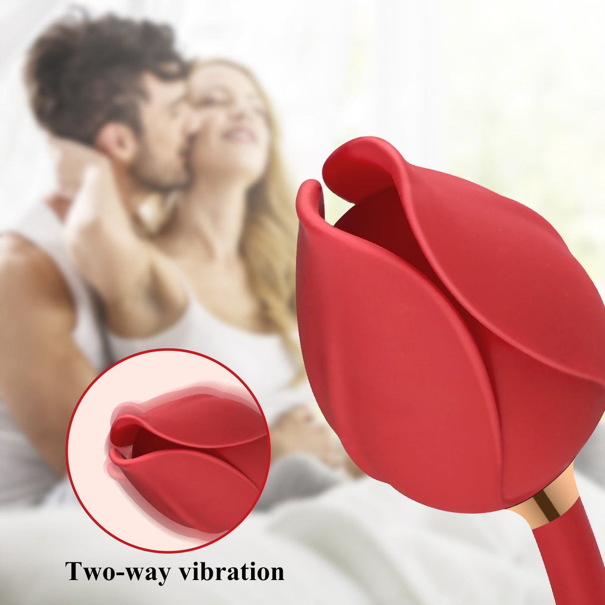 Red Rose Vibrator - 10 Frequency Vibrating Suction with Vibrating Egg