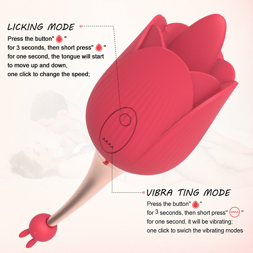 2 Motors & 10 Vibrations Rose Suction Vibrator Masturbation Massager