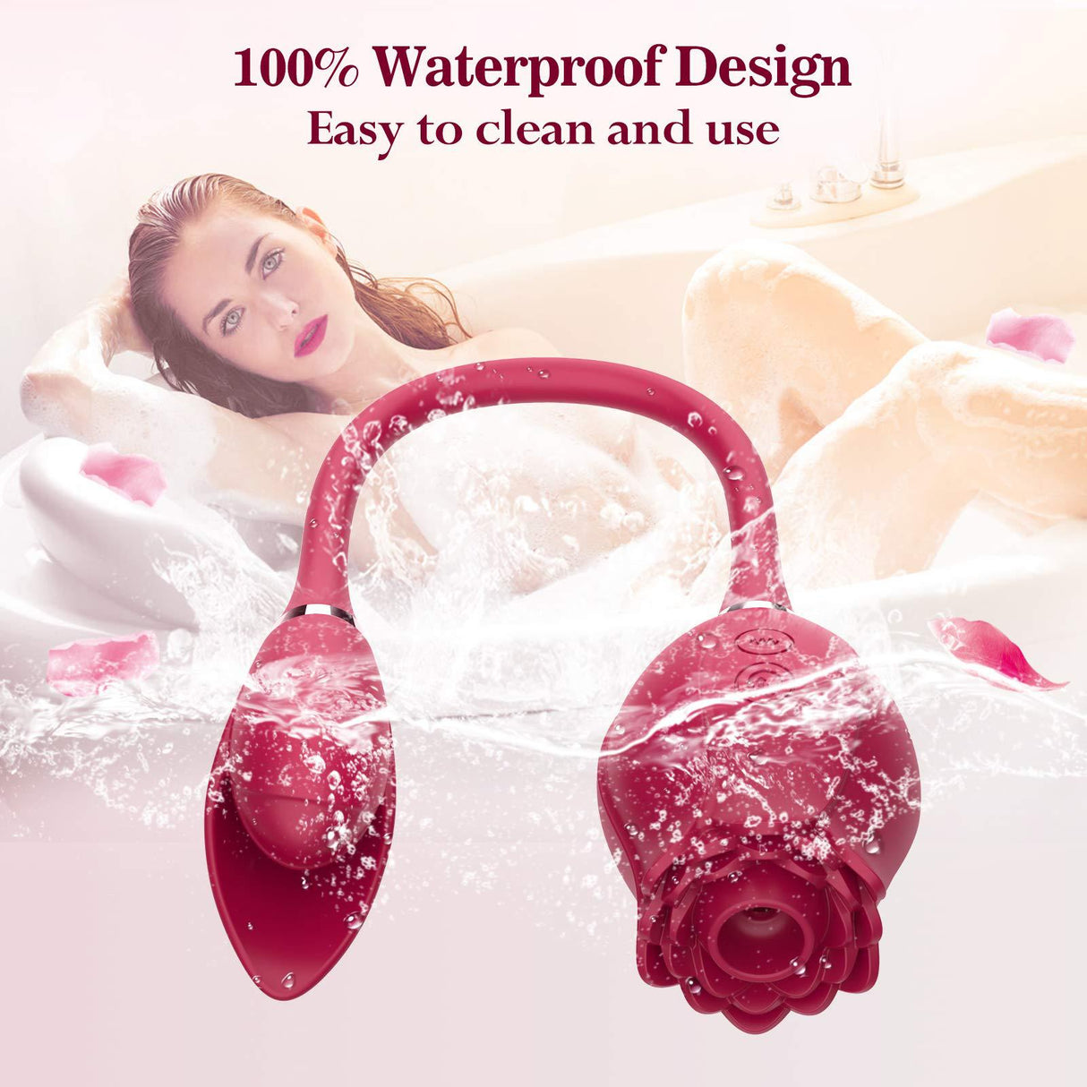 Rose Sucking Vibrator Toy for Women with Vibrating Egg