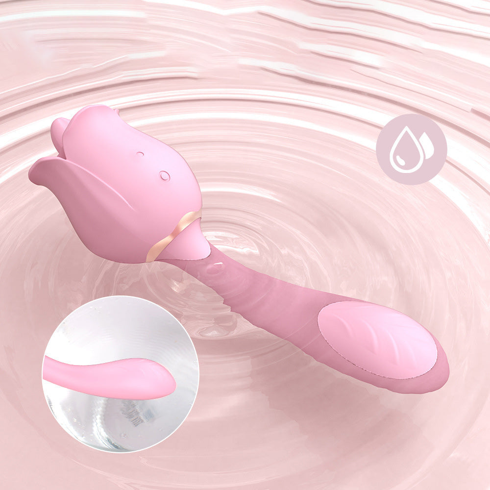 Rose vibrator tongue licking vibrator masturbation stick