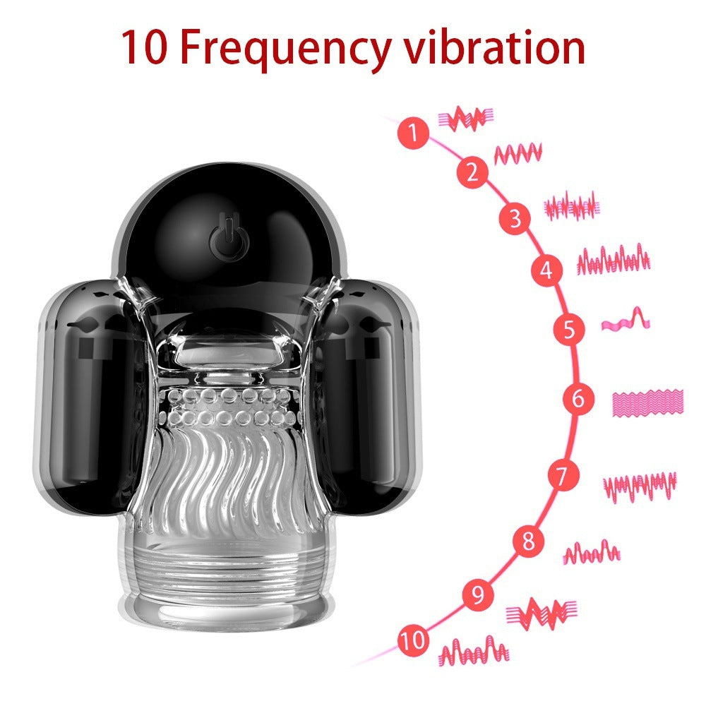 Ultrawaverobot 10 Frequency Vibration Male Masturbator with Dual Vibrating Egg & Remote Control