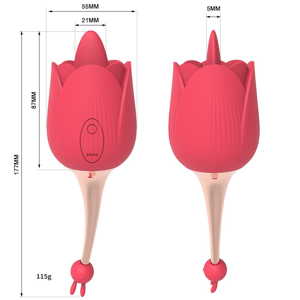 2 Motors & 10 Vibrations Rose Suction Vibrator Masturbation Massager