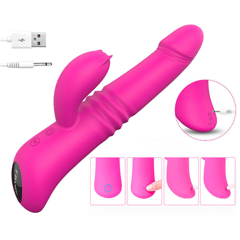 Telescoping Dildo for Women Thrusting Vibrator Allovers Dildos