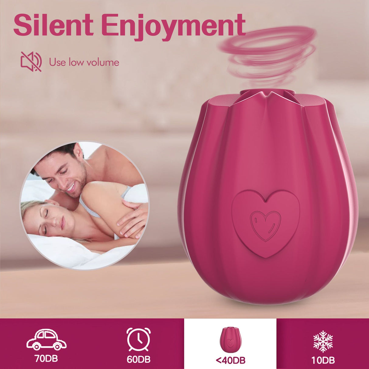 Rose Suction Vibrator for Women Clitoral Nipples with Sucking