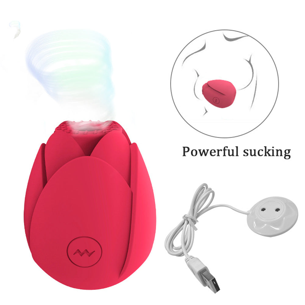 Rose Vibrator 10 Gears Sucking Waterproof Magnetic Charging