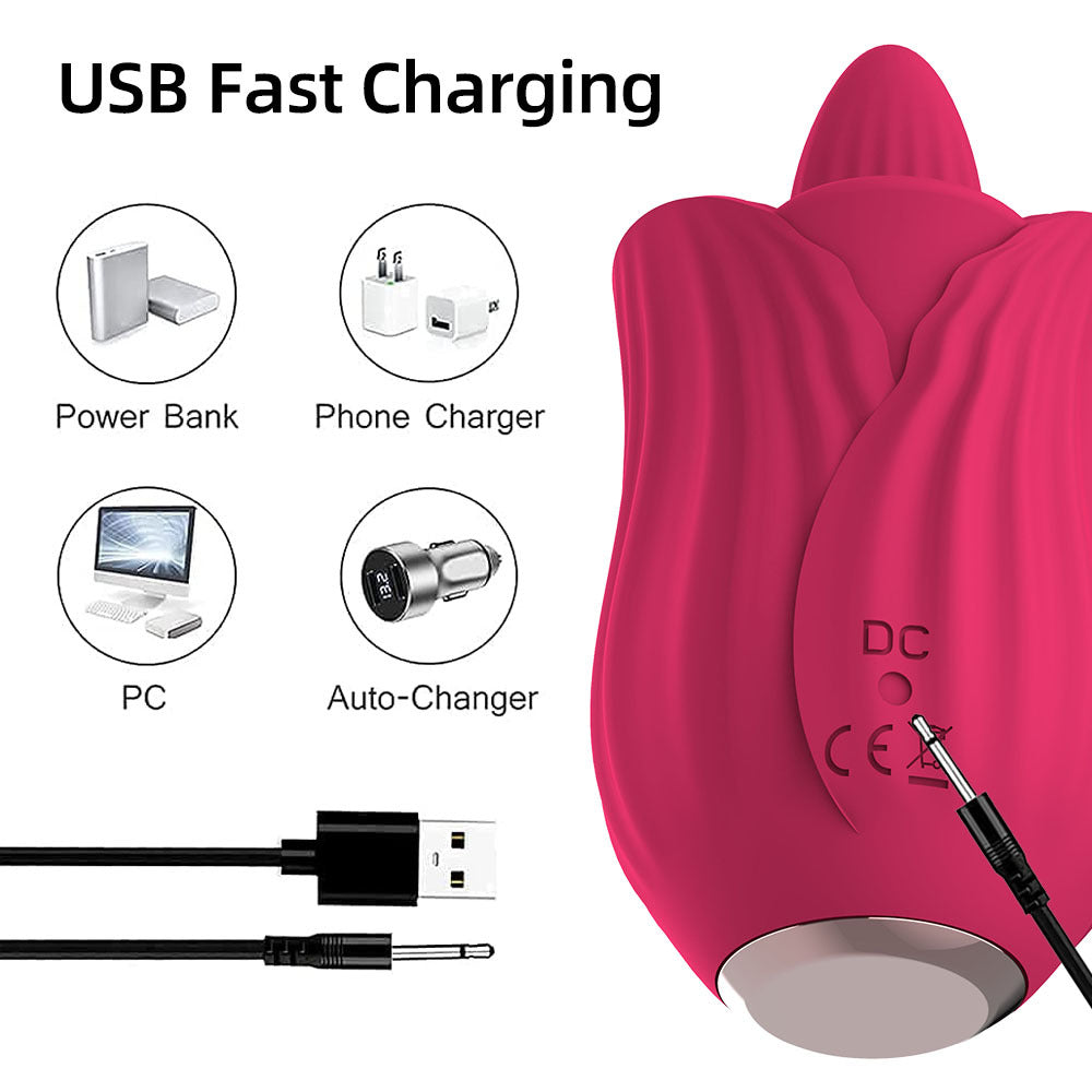 Vibrating Tongue Female Rose Vibrator Multifunctional Rose Toy
