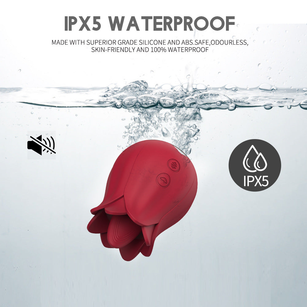 Rose Petal Vibrator - 7 Tongue Licking Modes Clit & Nipples Sucking