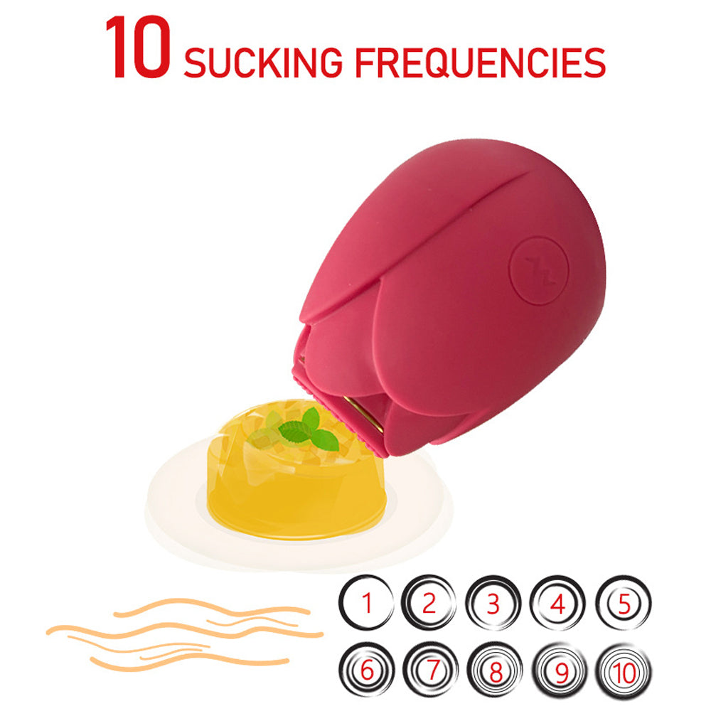 Rose Vibrator 10 Gears Sucking Waterproof Magnetic Charging