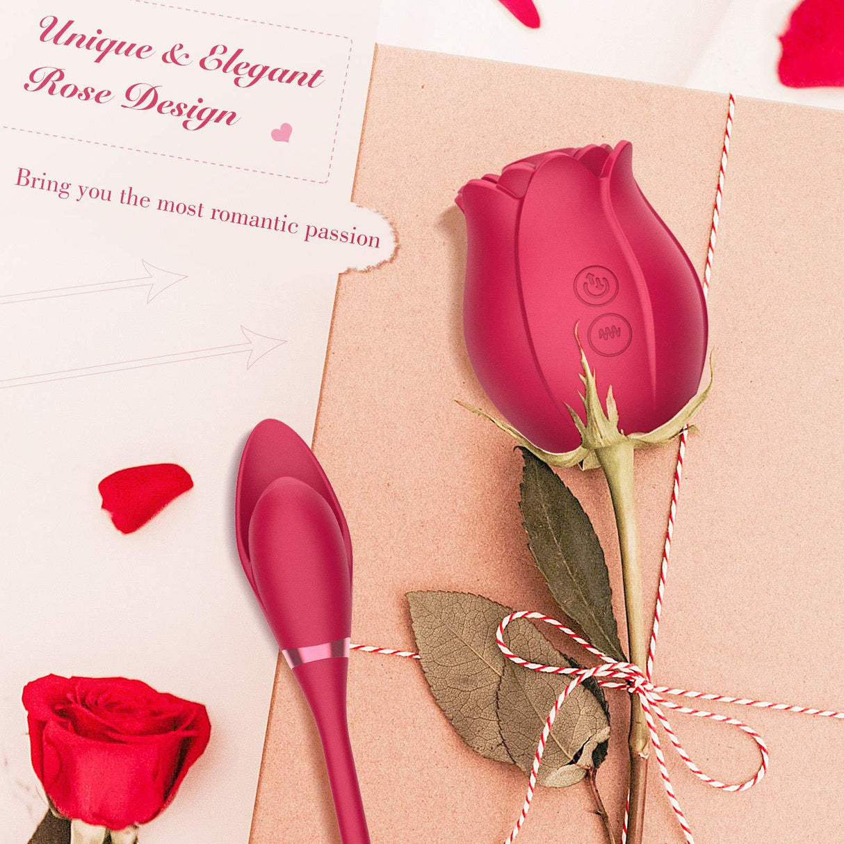 Rose Sucking Vibrator Toy for Women with Vibrating Egg