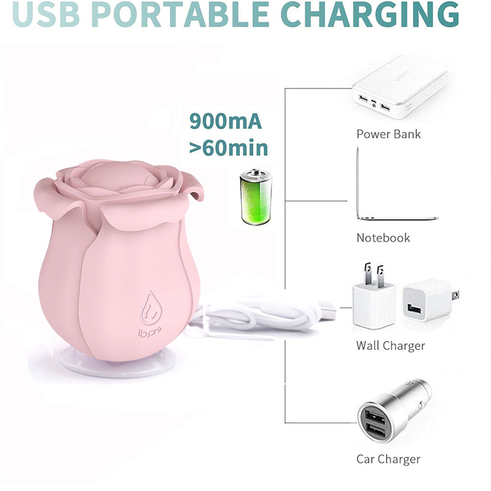 Vibrating Rose 10 Speed Rotary Suction Rose Suction Vibrator