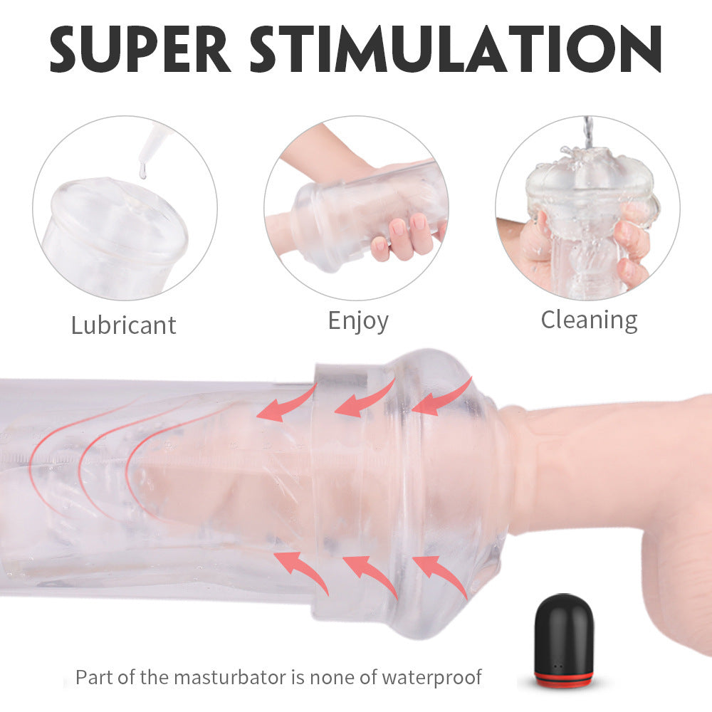 Solosonic Penis Pump Penis Enlarger Extender with 9 Vibration Sucking Manual Penis Vacuum Pump