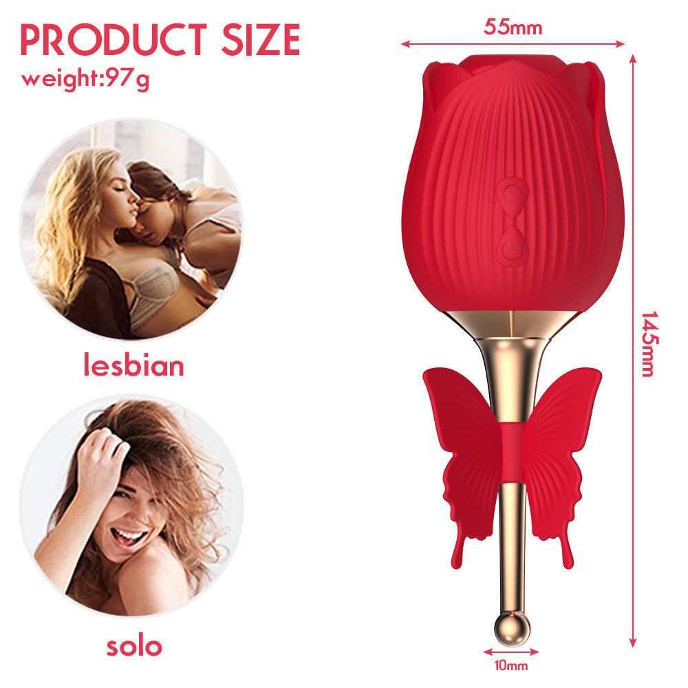 Rose Vibrator Vibrating Suction Automatic Masturbator for Women