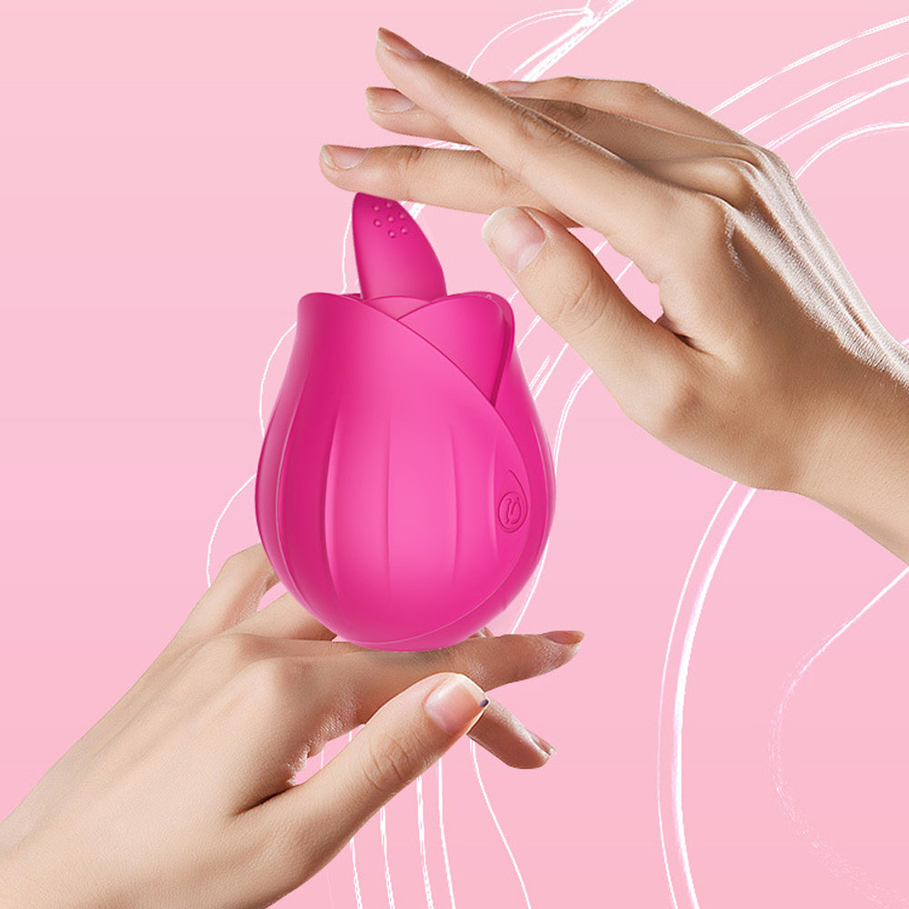 Vibrating Tongue Rose Vibrator Clitoral Stimulation Female Masturbator