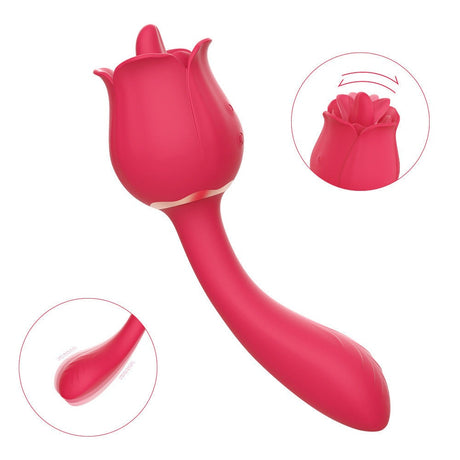 Rose vibrator tongue licking vibrator masturbation stick