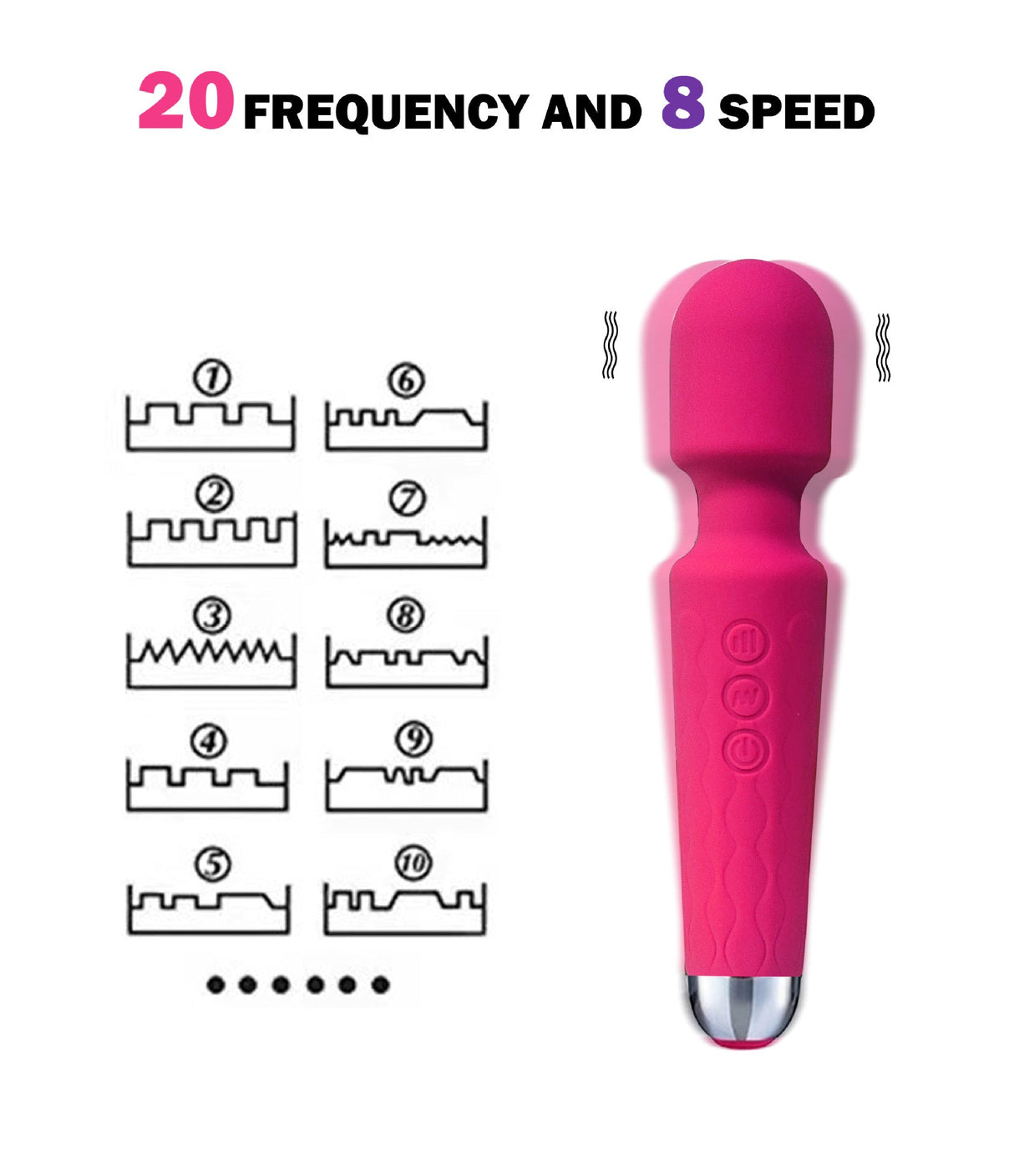 20 Frequency Magic Wand Knight Strong Shock  Nipple vibrator