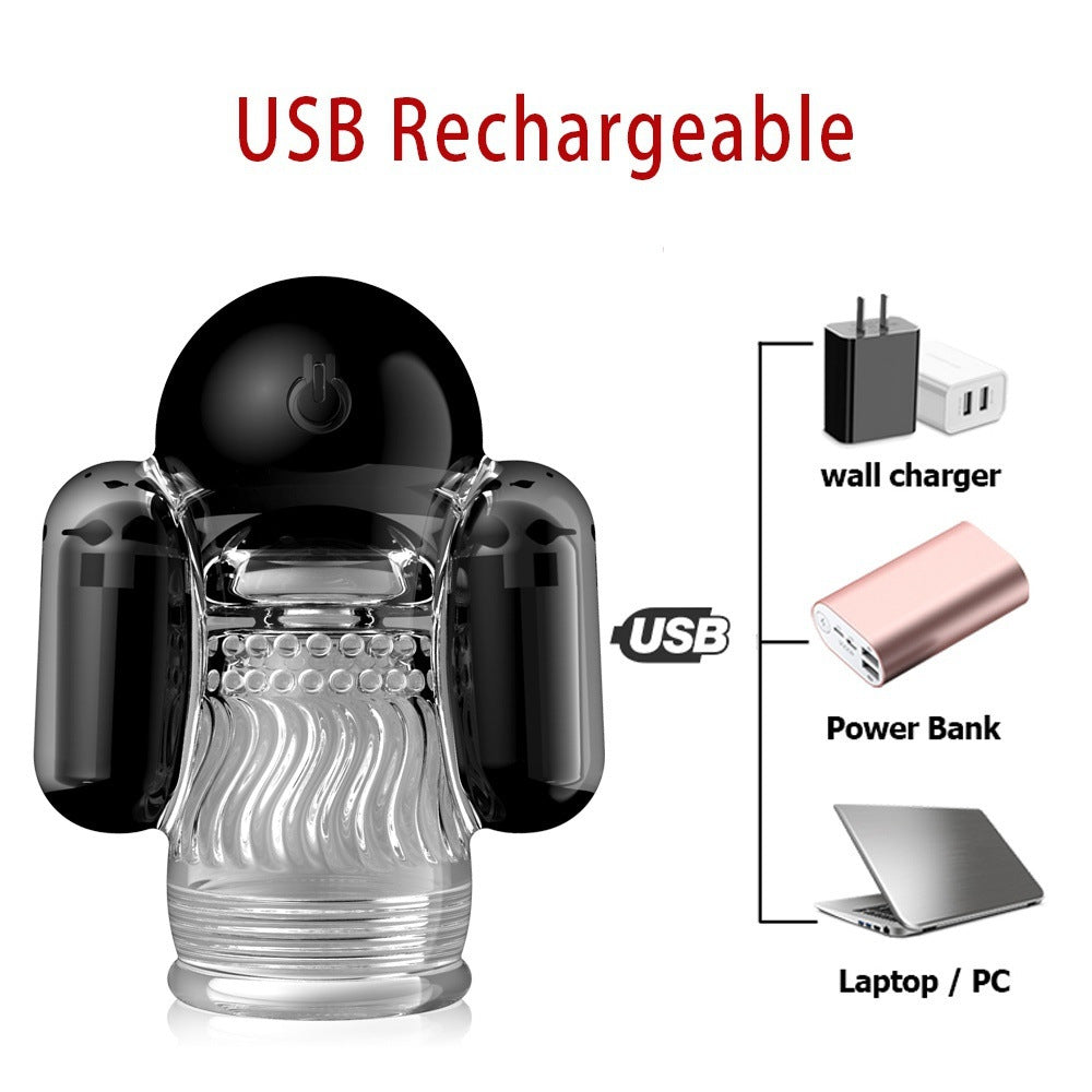 Ultrawaverobot 10 Frequency Vibration Male Masturbator with Dual Vibrating Egg & Remote Control