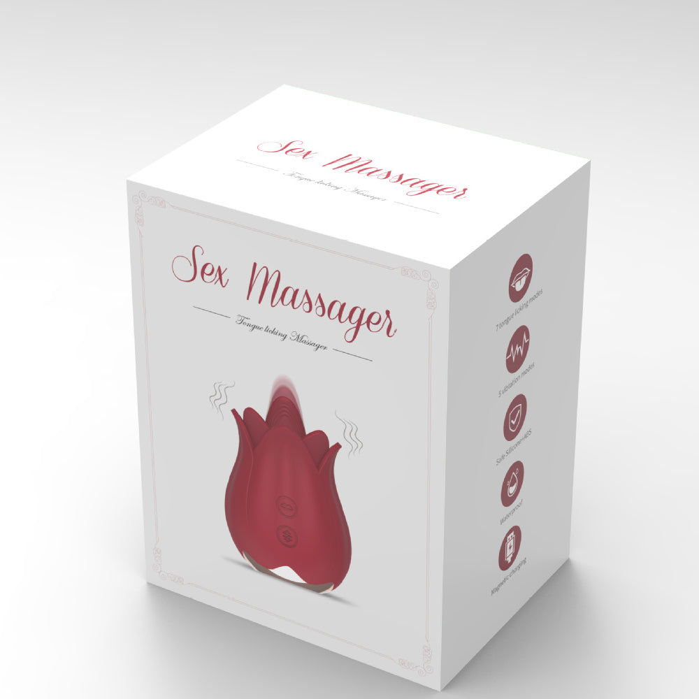 Rose Petal Vibrator - 7 Tongue Licking Modes Clit & Nipples Sucking