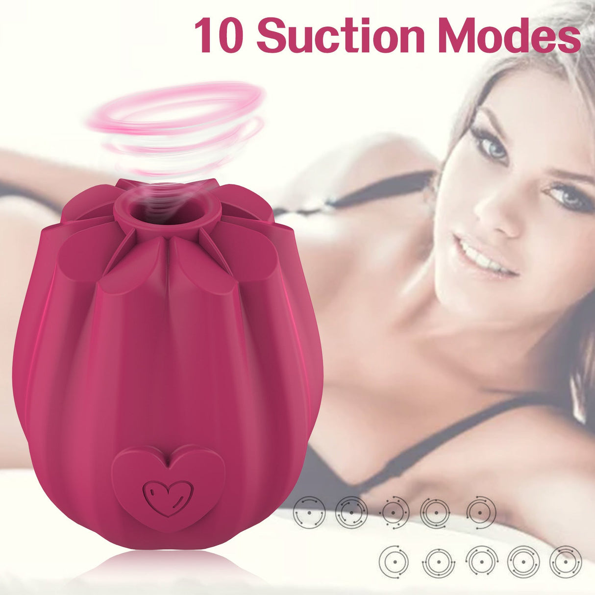 Rose Suction Vibrator for Women Clitoral Nipples with Sucking