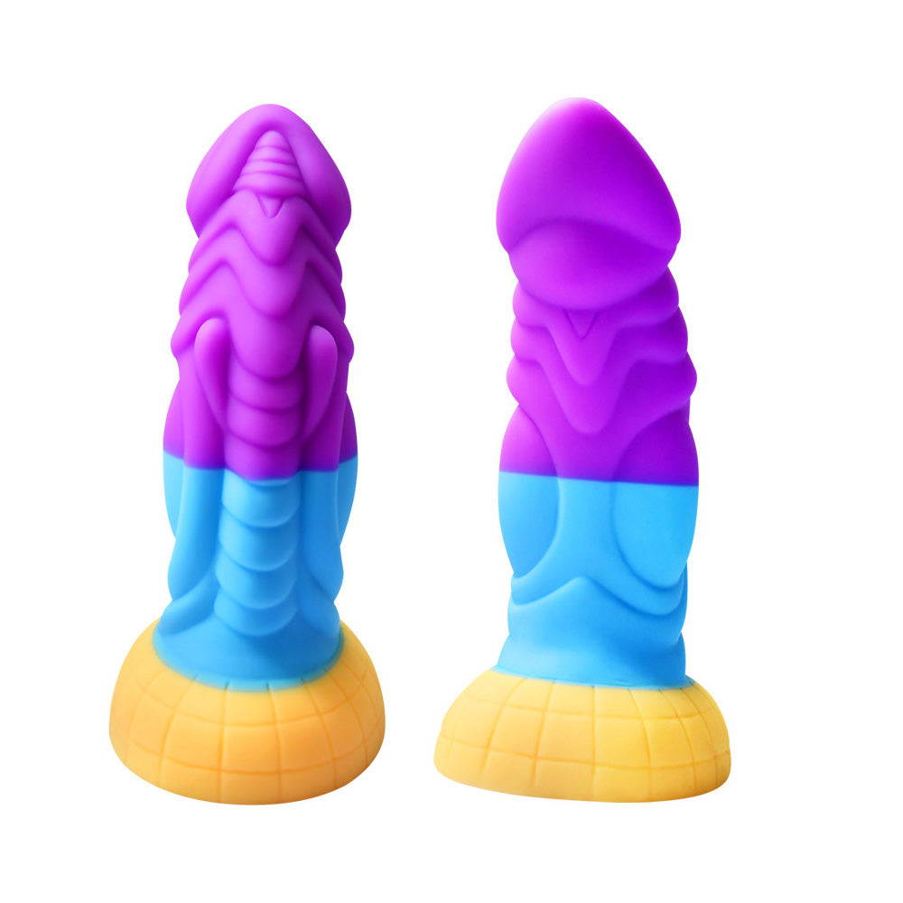 Thick Rainbow Dildo Heterosexual Fantasy Alien Dildo
