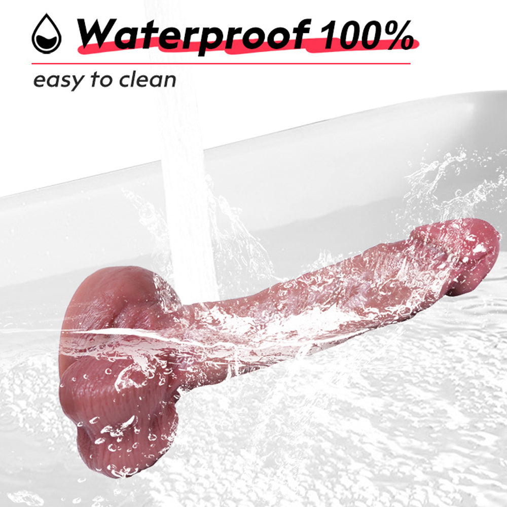 Realistic Dark Brown Dildo Double Silicone Sucker Allovers Dildo