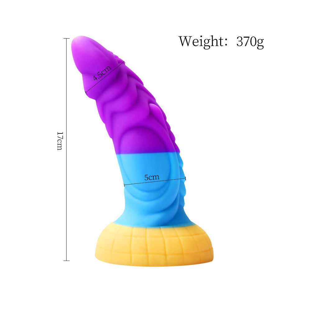 Thick Rainbow Dildo Heterosexual Fantasy Alien Dildo