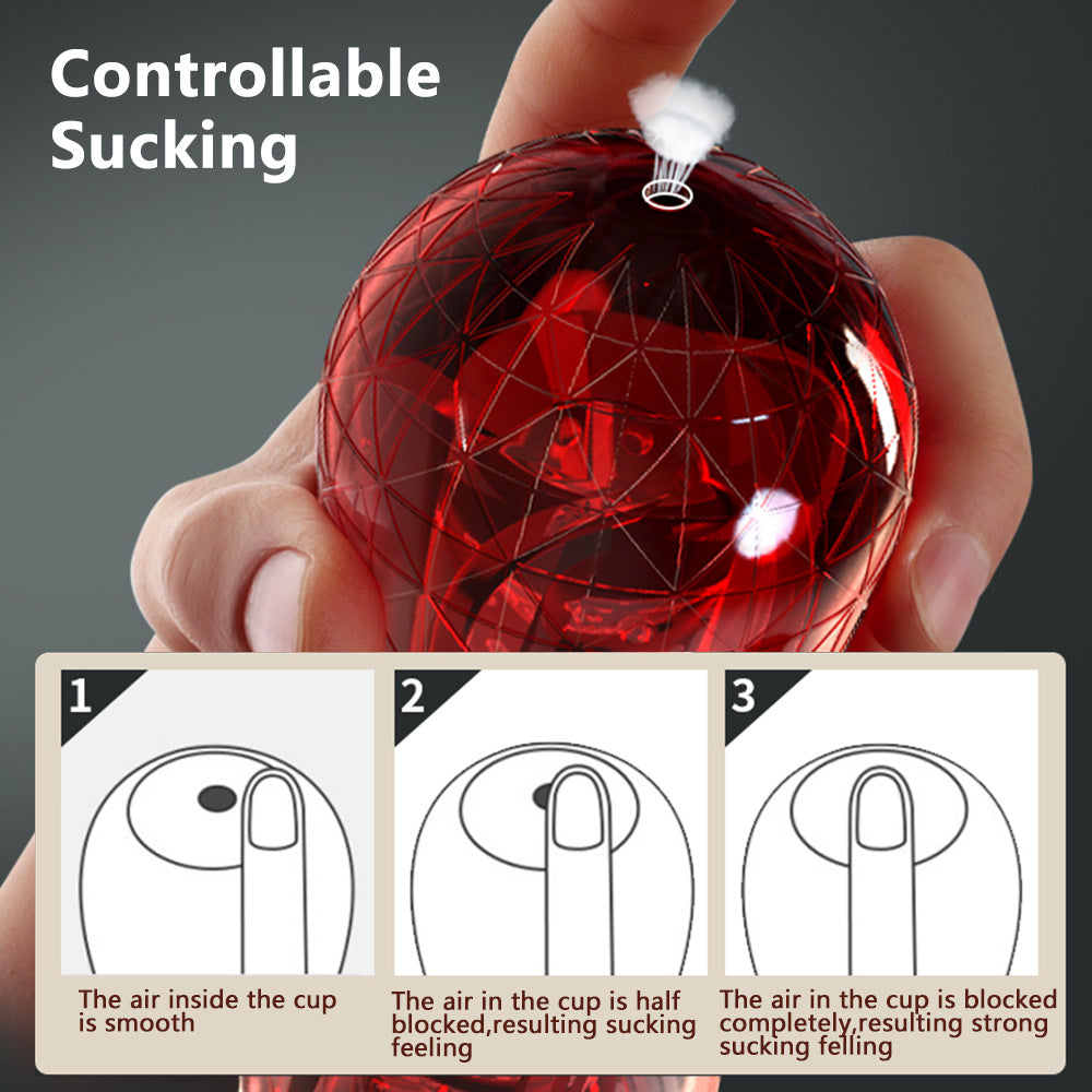 SEDUCEI Masturbation Cup Vibrating Suction Transparent Blowjob Toy-8