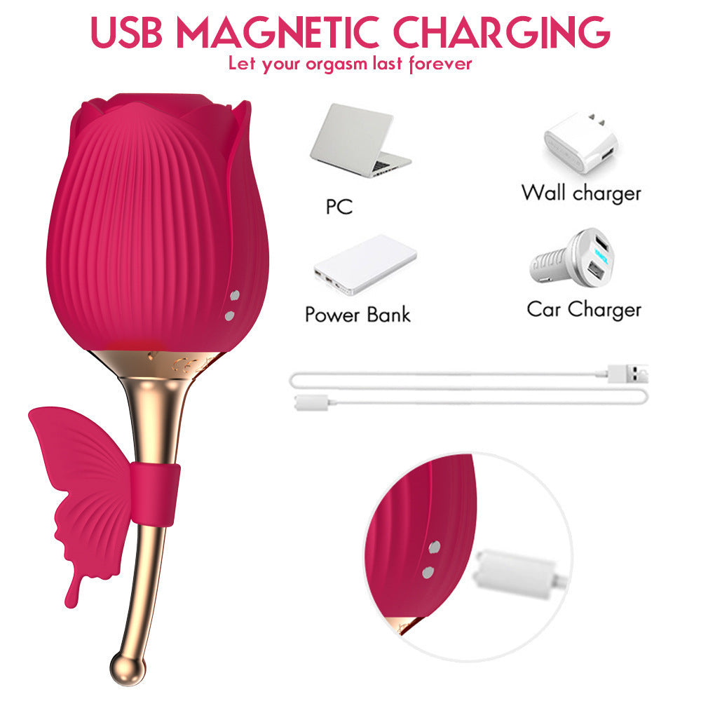Rose Vibrator Vibrating Suction Automatic Masturbator for Women
