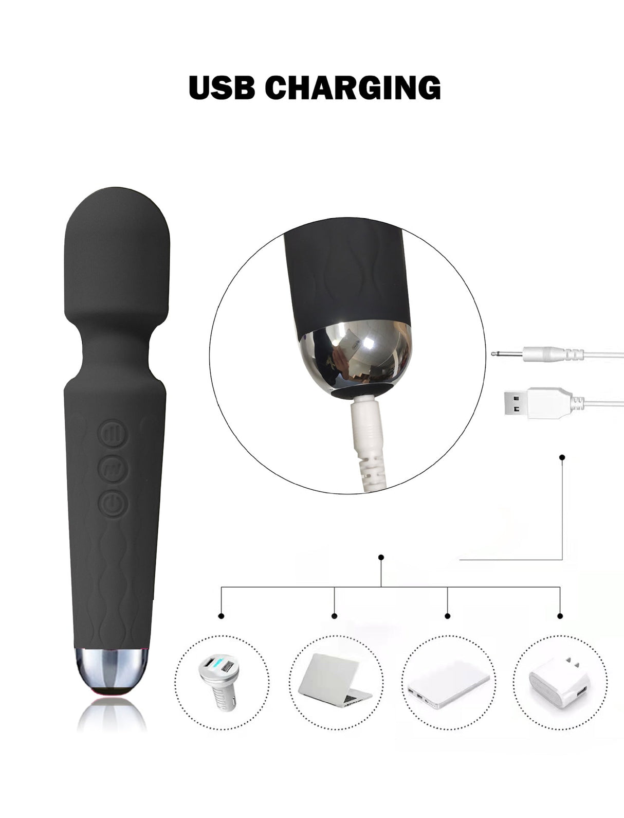 20 Frequency Magic Wand Knight Strong Shock  Nipple vibrator