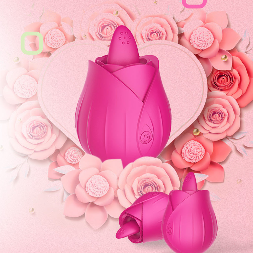Vibrating Tongue Rose Vibrator Clitoral Stimulation Female Masturbator