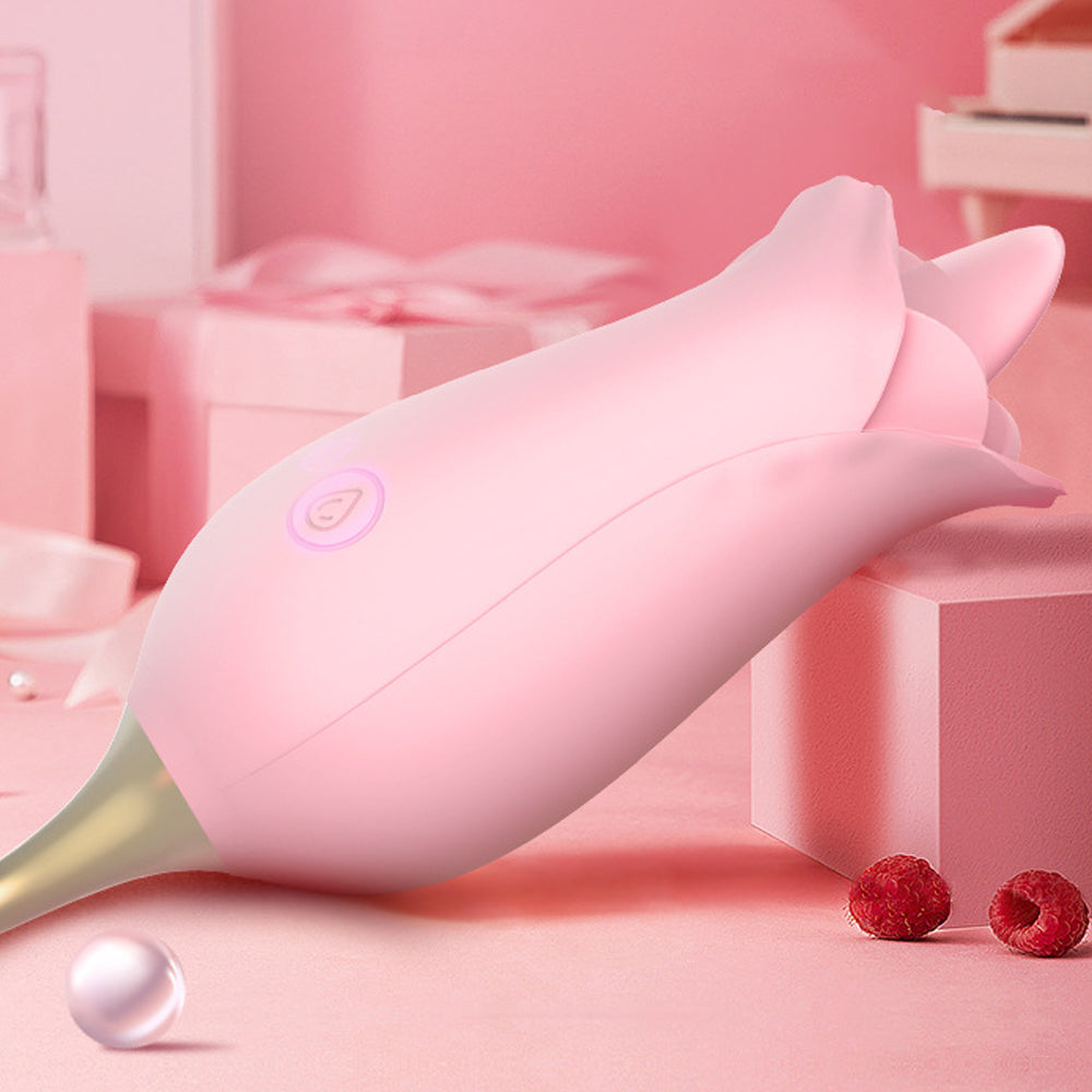 10 Frequency Vibrator Rose Tongue Licking with Vibrating Egg