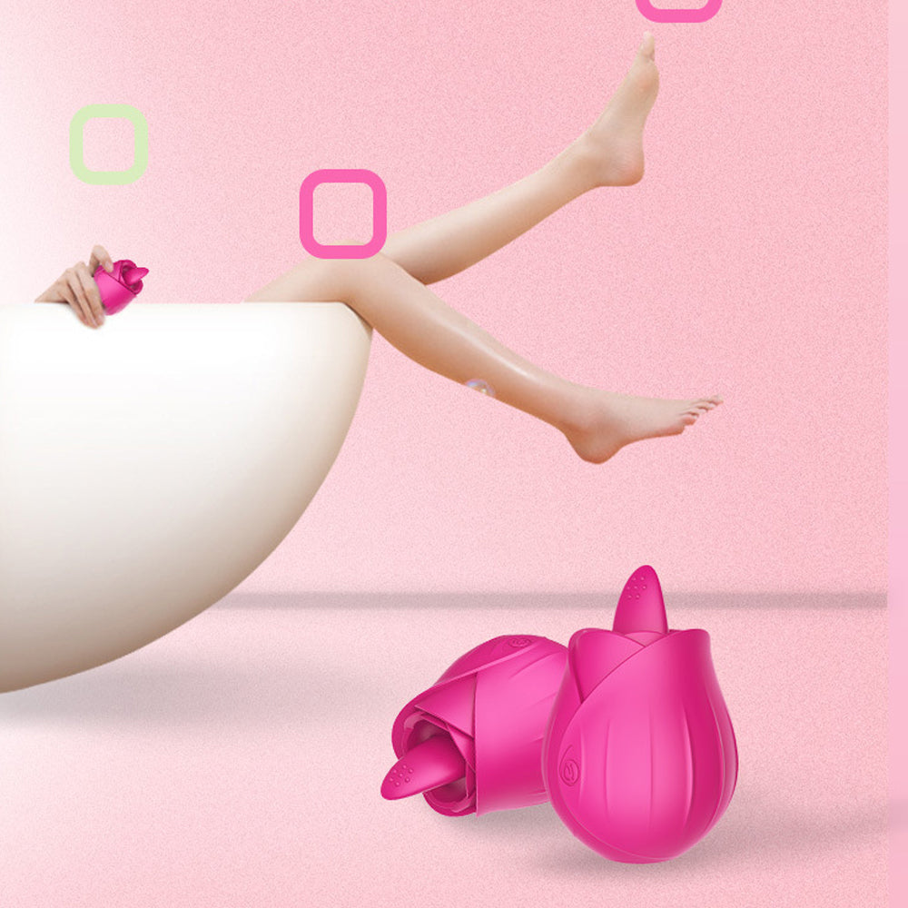 Vibrating Tongue Rose Vibrator Clitoral Stimulation Female Masturbator