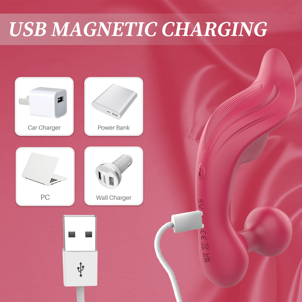 9 Band Couples Vibrator - Rechargeable Red Rose Vibrate Sex Toys