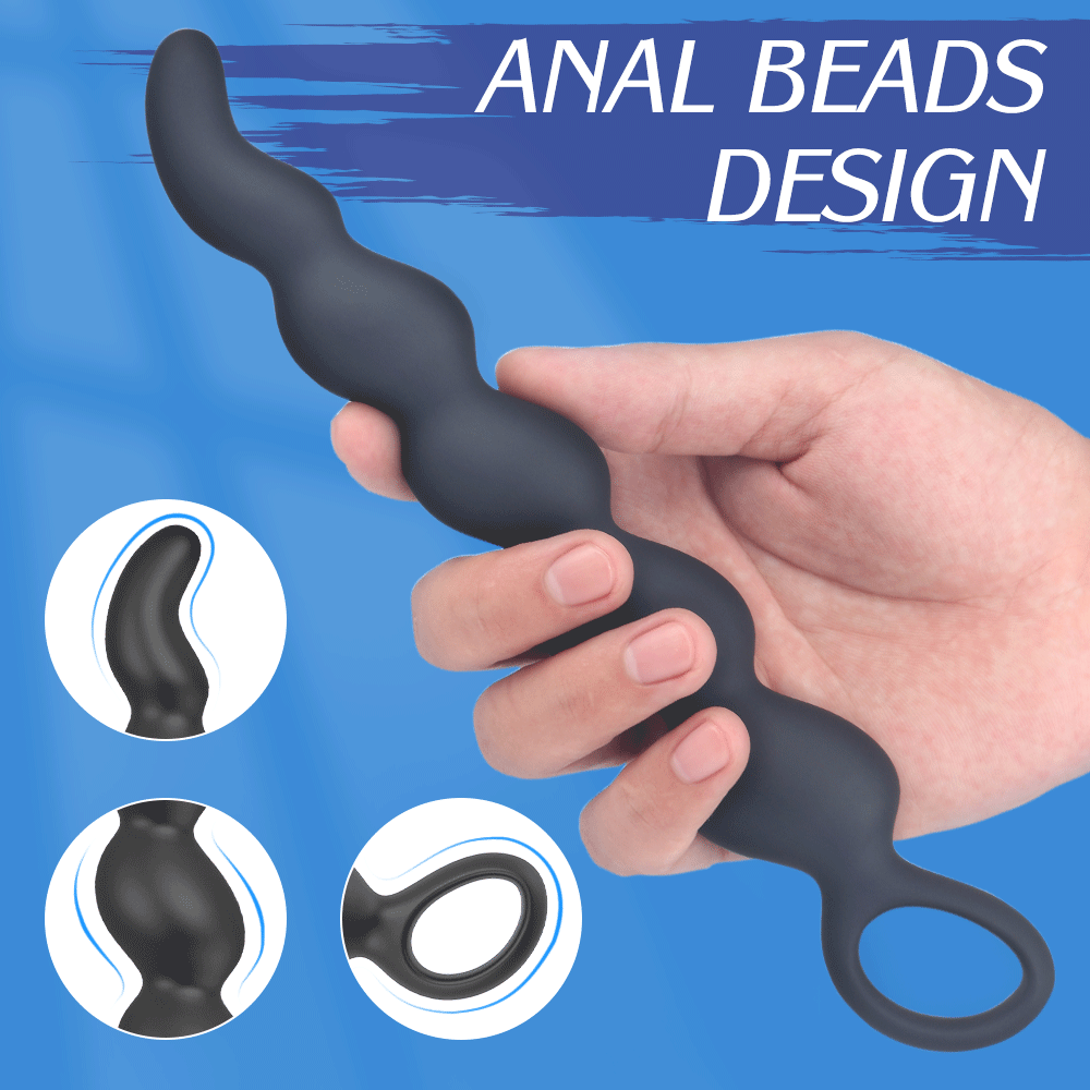 Extra Long Vibrating Beads Butt Plug