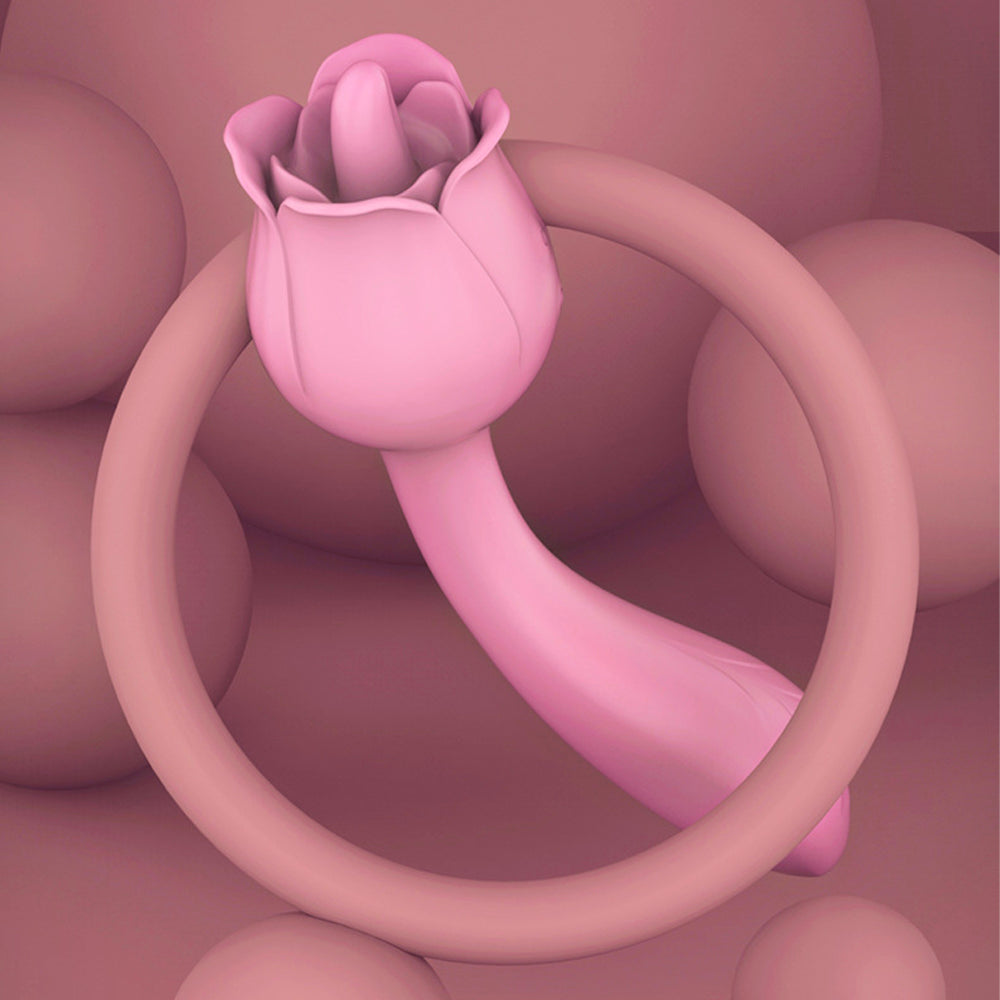 Rose vibrator tongue licking vibrator masturbation stick