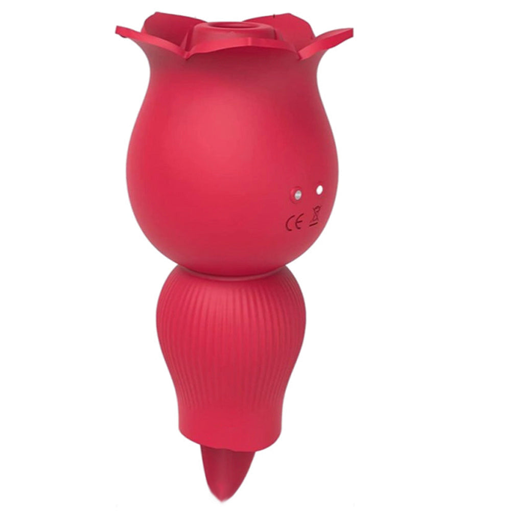2 in 1 Rose Suction Vibrator and Tongue Vibrator for Female Male Couple