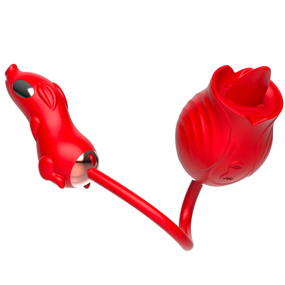 Rose Double Tongue Licking Vibrating Egg