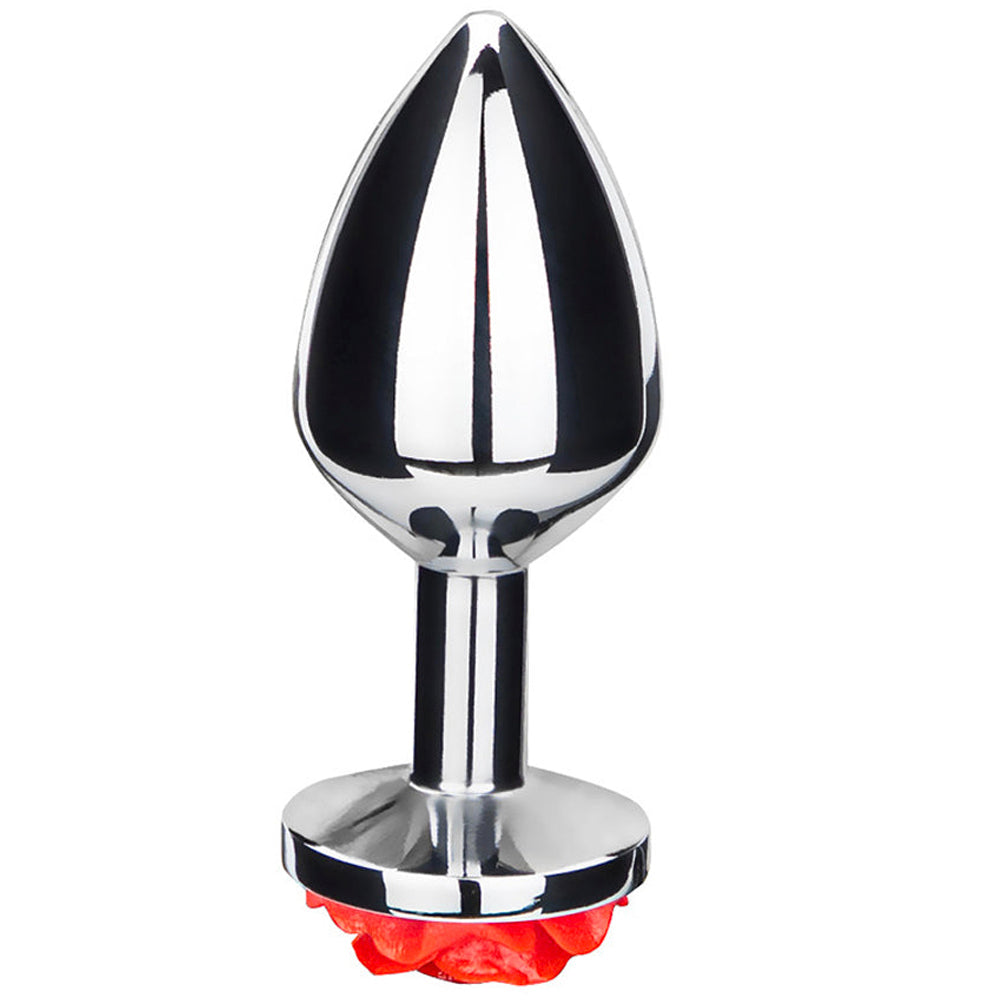 Rose Metal Butt Plug | Silver Small Anal Plug Sex Toys