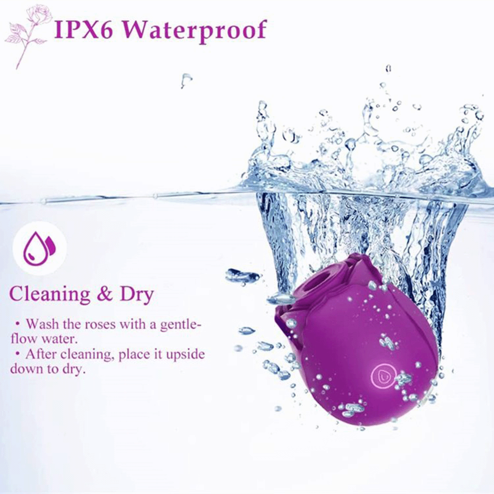 Purple Rose Suction Vibrator 7 Frequency Sucking Clit Massage Rose Toy-2