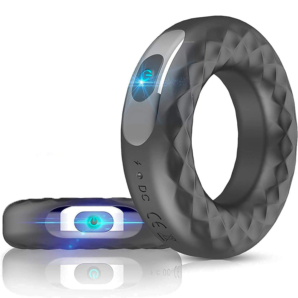 Silicone vibrating locking sperm ring male delayed masturbator