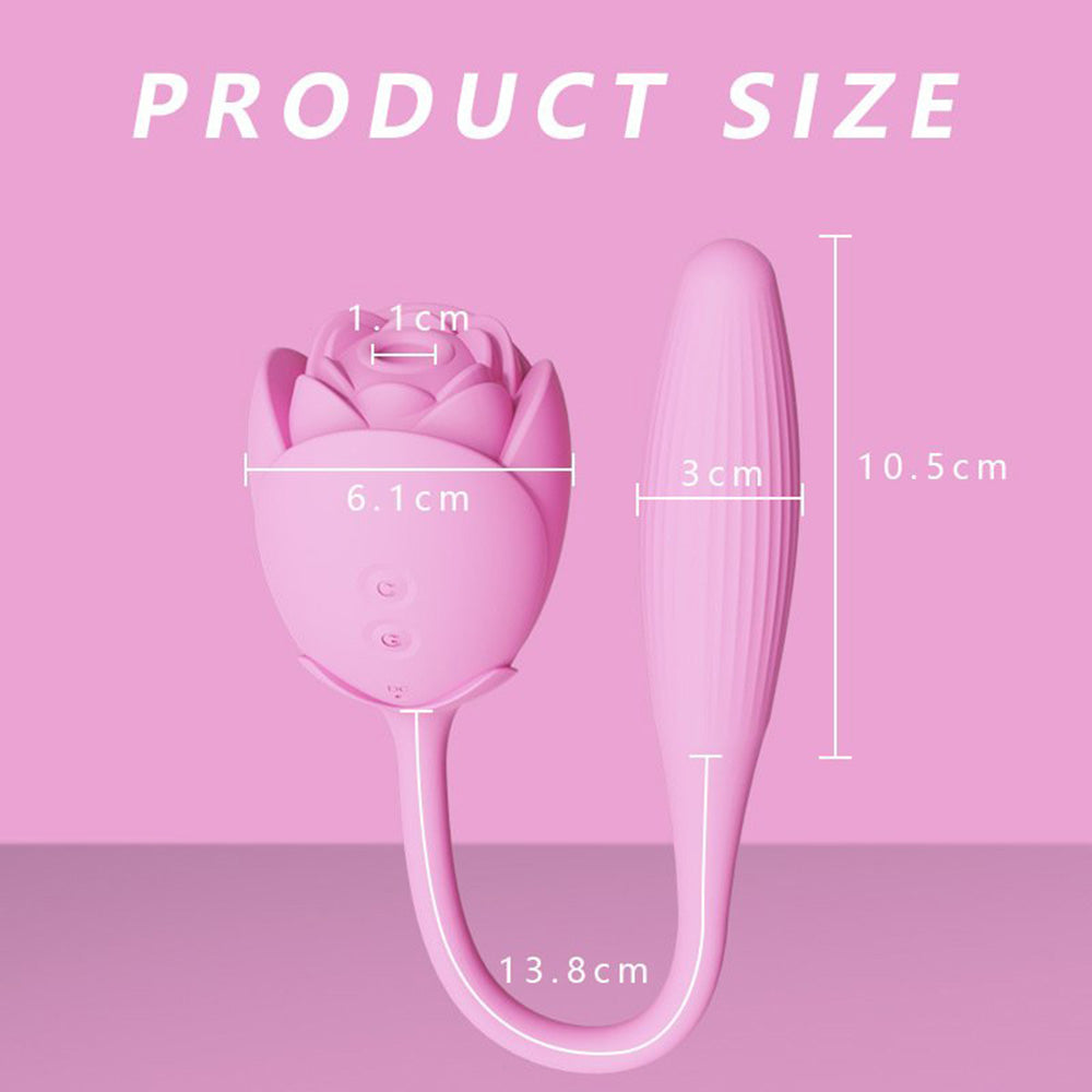 Masturbator Rose Double Head Sucking Vibrating Massager