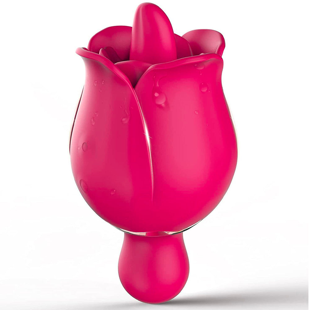 9 Frequency Rose Vibrators Vibrating Tongue Clitoris Stimulator