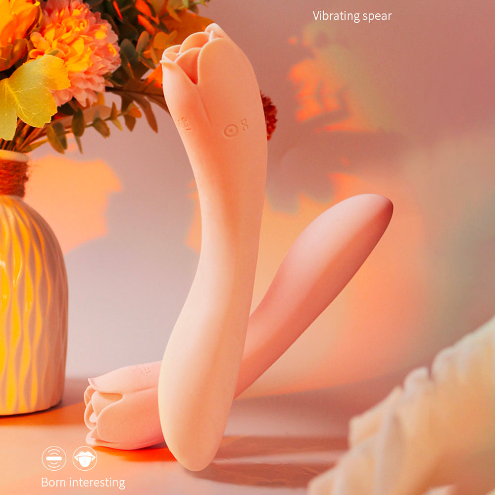 Rose Tongue Vibrator - Female Masturbator Bendable Vibrating Dildo
