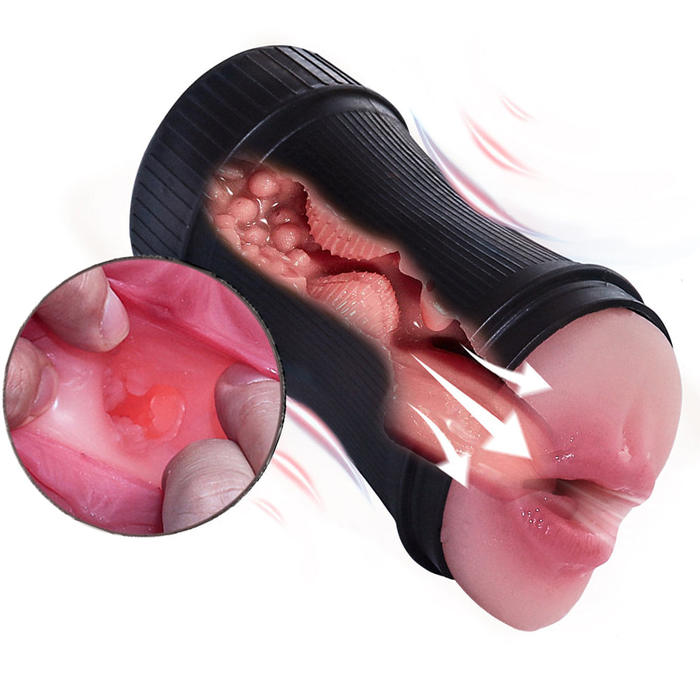 Double Head Blowjob Simulator - Vacuum Silicone Best Pocket Pussies