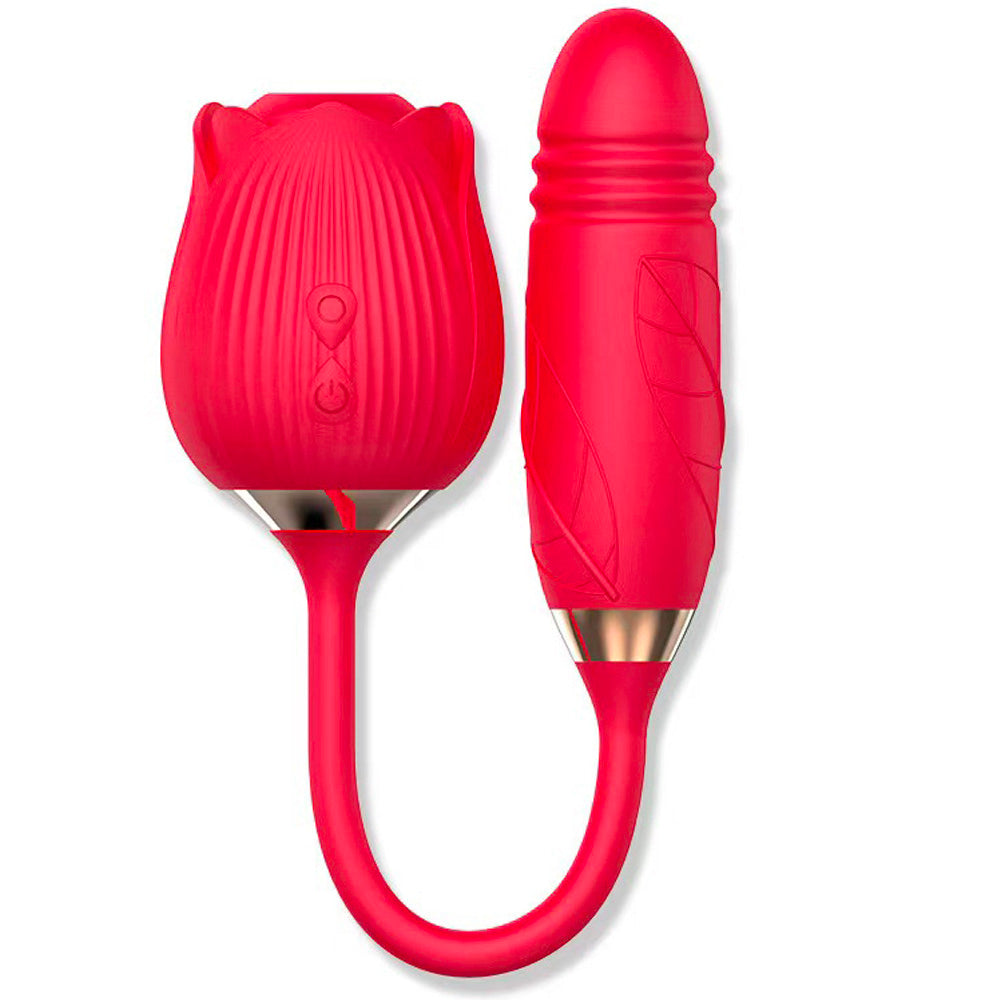 Rose Vibrator With Bullet Tongue| Strong Sucking Rose Suction Vibrator