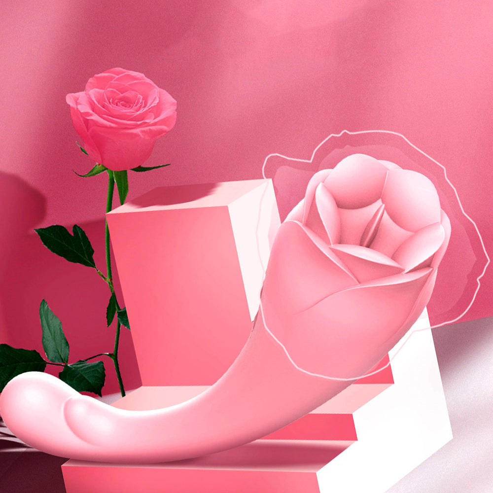 Rose Vibrator Rose Dildos Sex Toy Nipple Vibrator - Tongue Licking and Clit Sucking